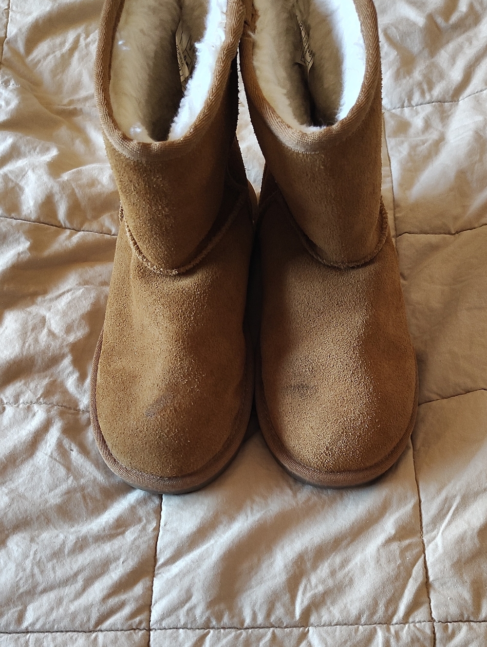 Koolaburra Kids Shearling Lined Suede Boots - Tan